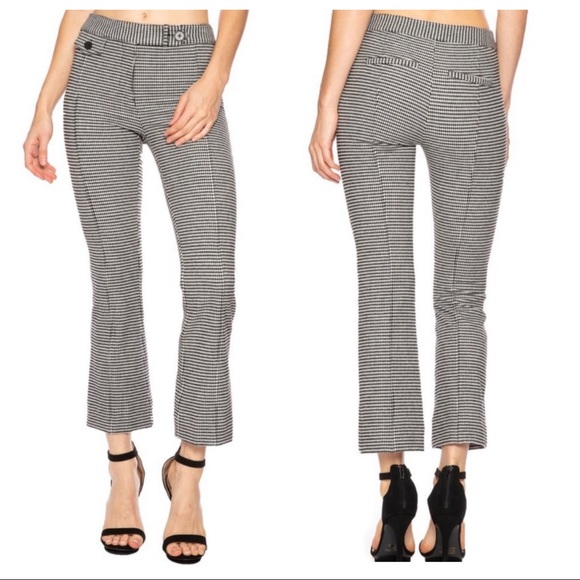 Derek Lam 10 Crosby Houndstooth Cropped Flare6 NWT